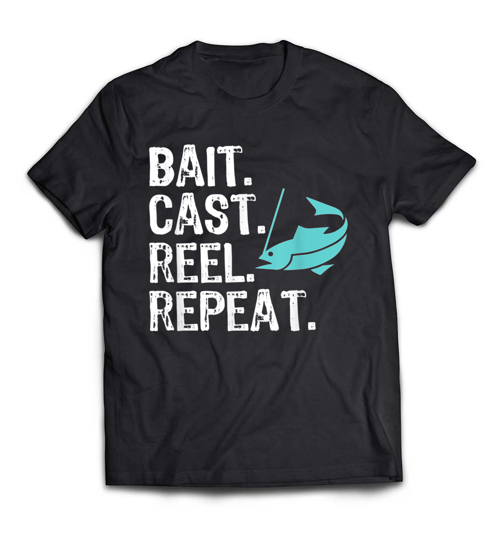 Bait Cast Reel Repeat Fishing T-Shirt: The Perfect Attire for Every Angler